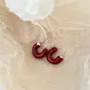 Brincos de Metal Francês Retro de Alta Qualidade em Forma de C com Esmalte Pingado Luxo Acessível Design de Nicho Elegantes para Instagram Brincos Populares