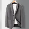Conjunto Casual de Malha Masculino Outono e Inverno Luxo Leve Negócios Blazer Único Casual de Malha Bordado Roupa Sem Ferro Jaqueta Superior para Homens