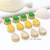 Método antiguo anillo de cuentas de calabaza de oro con incrustaciones de jade con agujero pasante accesorios de joyería DIY pulsera hecha a mano accesorios para collar