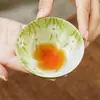 Taza de té pequeña de cerámica blanca roca pintada a mano con margarita, taza de té especial para mujer, juego de té de taza maestra único