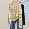 Novo Suéter de Malha Feminino da Moda Outono/Inverno 2026 em Estilo Chanel, Caimento Solto com Top de Gola Redonda de Botão Único em Formato de Coração