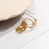 Anillo Cruzado Retro Europeo y Americano con Índice de Flor Turquesa Set de Anillos de Articulación Viento Frío Estrella Luna Hojas Anillo de Pedrería
