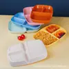 Plato Reductor de Grasa de Paja de Trigo Transfronterizo Plato Doméstico Multiceldas Plato de Plástico Resistente a Caídas para Comedor Estudiantil