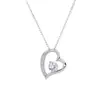 1 Pieza Cadena de Acero Inoxidable con Colgante de Corazón Diseño Hueco Venta Caliente Transfronteriza Europea y Americana Joyería Regalo para Nieta