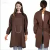 Avental de comprimento médio para uso na cozinha, Roupa de trabalho de manga longa para cozinhar, Avental publicitário, Resistente a manchas e sujeira, Design de uso reversível