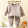 Conjunto de Ropa Interior Térmica para Niños, Ropa Gruesa de Otoño y Pantalones, Pijama de Felpa Sin Costuras para Niños y Niñas, Ropa de Dormir de Otoño e Invierno