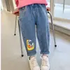 Calça Jeans para Meninas, Nova Coleção Primavera & Outono 2024 para Crianças, Calça Casual da Moda para Crianças, Calça de Bebê para Usar na Rua