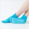 Calcetines de yoga punta abierta profesionales dispensadores antideslizantes calcetines de yoga de cinco dedos para mujer calcetines para los dedos una generación de pelo