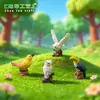 Micro-Paisaje Creativo Realista Loro y Oso Negro Figuras Lindos Adornos Jardinería DIY Decoración Accesorios para Colgar Pequeños Adornos