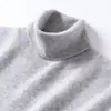 Suéter de cachemira para hombre con cuello alto, engrosado, color liso, versátil, nueva camiseta de punto de cachemira transfronteriza para hombres de mediana edad