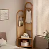 Perchero de esquina, estante de almacenamiento para dormitorio de pie, tendedero interior para el hogar, perchero multifuncional, estante de almacenamiento