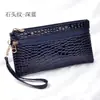 421 Patrón de Piedra Simple Brillante Cuero Doble Cremallera Billetera para Monedas Fabricante Suministro Listo Cartera para Mujer Moda Billetera para Monedas Mano