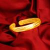 Pulseira Aberta Dourada Estilo Antigo Pena Coração Sutra do Coração Feminina Loja de Ouro ao Vivo Mesmo Estilo Pulseira Folha Joias Banhadas a Ouro Cobre Atacado