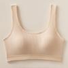 Roupa íntima feminina estilo esportivo à prova de choque para seios grandes com leve sustentação, sem costura, com bojo leve, costas bonitas, sem aro, sutiã anti-queda