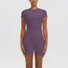 Conjunto de ropa de yoga y running para exteriores, estilo europeo y americano, transpirable, de manga corta, cintura alta, corte ajustado