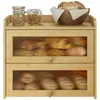 Caja de Pan de Bambú para Cocina del Hogar Caja de Almacenamiento con Tapa a Prueba de Polvo Caja de Almacenamiento para Pasteles Frutas Venta al por Mayor de Stock Transfronterizo