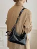 Bolso de Cuero Encerado al Aceite Vintage Forma de Media Luna para Debajo del Brazo para Mujer 2026 Nuevo Bolso Tote Casual Diario Bolso de Hombro Cruzado para Viajes