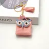 Monedero Llavero Búho de Cuero Creativo Coreano Transfronterizo Lindo Colgante de Bolsa de Dibujos Animados Cadena de Borlas para Coche