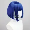 Peluca de Cosplay ACAG Roca Solitaria Cabello Corto Azul Cuero Superior Estilo Femenino Peluca Fresca Yamada