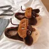 Lindas pantuflas de algodón con forma de cucaracha para perrito para mujer, otoño e invierno, pantuflas cálidas peludas antideslizantes de interior para pareja para hombre
