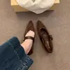 Zapatos de salón de punta fina estilo retro francés para mujer, nuevo modelo 2026, zapatos Mary Jane con aumento de altura interno y diseño de una sola tira, adecuados para ir al trabajo