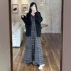Vestido de Otoño de Alta Gama Estilo Hepburn Talla Grande para Mujer con Forma de Pera Vestido tipo Chaleco Cubre Barriga Falda con Efecto Adelgazante para Chica con Sobrepeso