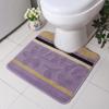 Tapete de Piso para Inodoro de Casa Tapete para Pies Inodoro Inodoro Tapete en Forma de U Antideslizante Absorbente Poliéster Estampado Baño Tapete Antideslizante