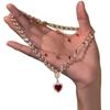 Collar con Colgante de Corazón de Gota de Agua Incrustado de Diamantes, Diseño de Cadena para Clavícula Niche Elegante de Lujo Ligero y de Moda para Mujeres