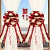 Decoração de Quarto de Casamento, Decoração de Sala de Estar, Cortinas, Caractere de Felicidade Dupla, Enfeites de Flores Puxados à Mão, Decorações Pendentes, Fitas, Suprimentos de Casamento para os Quartos da Noiva e do Noivo