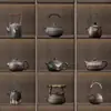 Conjunto de Enfeites para Armário de Chá Chinês Rack Bogu Decoração Bule Lata de Chá Tampa de Xícara de Chá Tigela Enfeites Zen Retro