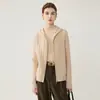 Cárdigan de Cachemir con Cremallera y Capucha 2026 Otoño/Invierno Nuevo para Mujer Camisa Base de Punto Trenzado Elegante Holgado Adelgazante Abrigo