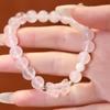 Contas redondas de cristal rosa natural 8mm com laço de cristal rosa pulseira feminina pulseira pequena fresca que combina com tudo entrega em uma peça