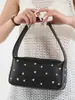 Bolsa Satchel Estilo Novo Verão 2025 Bolsa Personalizada Bolsa de Ombro Retrô Europeia e Americana Tendência Bolsa de Axila Fashion com Rebites