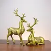 Ciervo y Ciervo de Cobre Yang Tongji Decoración Moderna de Lujo Ligero para Gabinete de Vino Decoración Suave para Sala de Estar en Casa Gabinete de TV