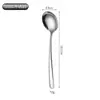 Colher Redonda Elegante Aço Inoxidável 316L Doméstica Restaurante Colher de Sopa Colher de Cabeça Redonda Espessa Colher de Sobremesa