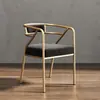 Silla de Comedor de Hierro Forjado de Lujo Nórdico Silla con Respaldo para el Hogar Silla de Ocio Moderna para Restaurante Celebridad de Internet Silla de Oficina para Restaurante de Hotel