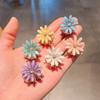 Pinza para el pelo con flor de cristal estilo coreano, tamaño pequeño, con flecos, para niña