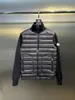 Versão Autêntica Transfronteiriça da Nova Jaqueta de Penas Tricô com Gola Alta Patchwork Estilo Mengjia para Homens, Unissex