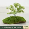 Paisagismo simples com plantas verdes artificiais para decoração interna suave, combinado com canteiros de flores, arranjos de musgo falso e decorações de paisagem em miniatura para vitrines de lojas.