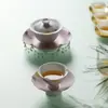 Soporte para Taza de Té de Cerámica Ino Kiyomatsu Isla Rosa Margarita Pequeña, Taza de Degustación, Taza de Anfitrión, Posavasos, Plato de Alto Valor para Postres y Frutas