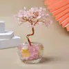 Adorno de Árbol de Dinero de Cristal para Decoración de Escritorio en Casa y Oficina, Frasco de Vidrio con Fragmentos de Cristal, Árbol de la Fortuna Regalo