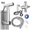 Jingchi Baño Acero Inoxidable 304 Pistola de Bidé para Inodoro Juego Accesorios Modernos Simples para Cisterna de Inodoro Dispositivo de Descarga