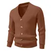 Comércio Exterior Transfronteiriço Outono e Inverno Novo Suéter Tricot Tendência para Jovens, Gola V Solto Grosso Casual Jaqueta Cardigã