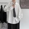 Camisa de diseño de color sólido para hombre, de manga larga, de verano, fina, estilo coreano, moderna, holgada, informal