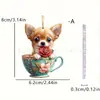 Día de San Valentín Transfronterizo Taza de Té Gato Acrílico 2D Colgante Llavero Espejo Retrovisor de Coche Accesorios Mochila Colgante Pequeño