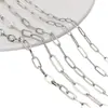 Corrente Retangular Achatada em Formato de O de Aço Inoxidável Pulseira Colar de Joias Acessórios para Roupas DIY Feita à Mão Atacado Transfronteiriço