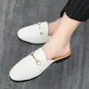 Mocasines de Verano para Hombre sin Cordones, Punta Cerrada y Pedrería, Zapatos Perezosos sin Talón, Zapatos Medios Slip-On para Hombre