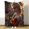 Mantas Infantiles de Dibujos Animados Serie Princesas Disney, Engrosadas, Suaves y Cómodas de Franela, Venta al por Mayor Personalizada Transfronteriza