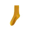 Calcetines de otoño e invierno para mujer hasta la pantorrilla, engrosados y cálidos, calcetines de algodón para mujer, color liso, calcetines largos versátiles de cintura media, calcetines Zhuji