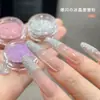 Pó de diamante de areia com glitter fino para arte de unhas, pó de glitter de cristal de gelo tridimensional de alto brilho, brilho super brilhante para DIY de unhas, material de decoração para unhas postiças, pó de glitter